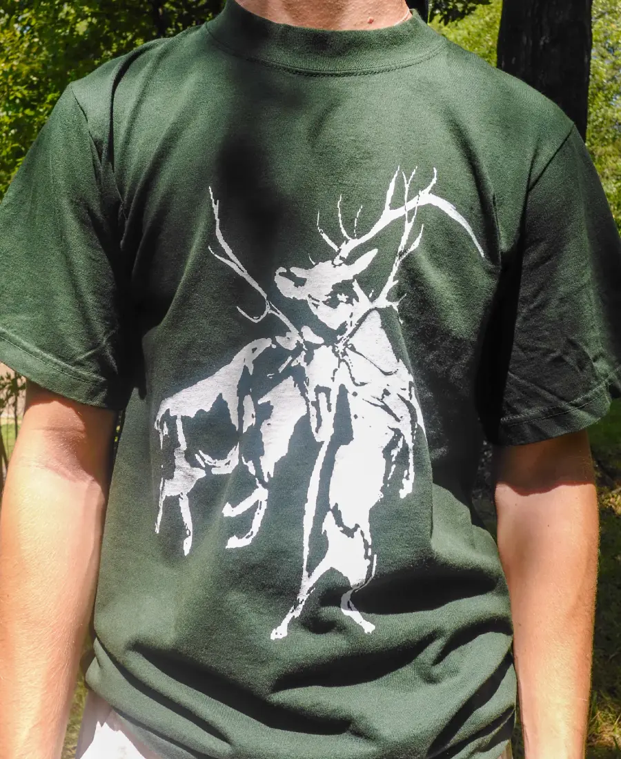 Image 2 of Brown Deer T-Shirt - white / green