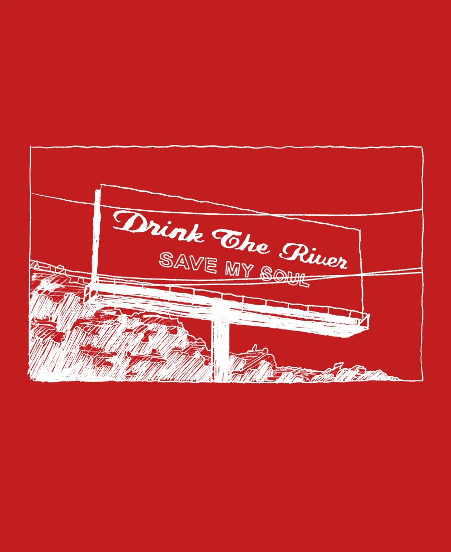 Image 1 of Billboard T-shirt - white / red