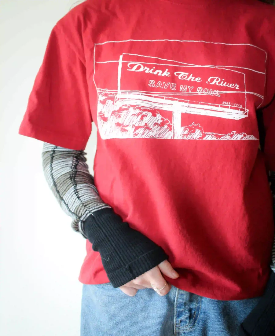 Image 2 of Billboard T-shirt - white / red