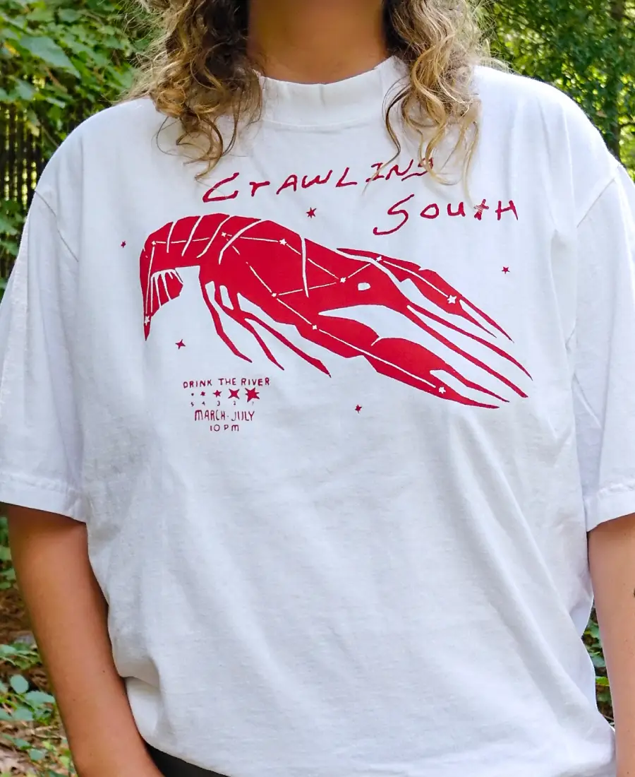 Image 2 of Crawling South T-Shirt - red / white